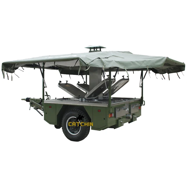 Outdoor Temporary Kitchen with Trailer Big Scale Food Catering Mobile Field Kitchens