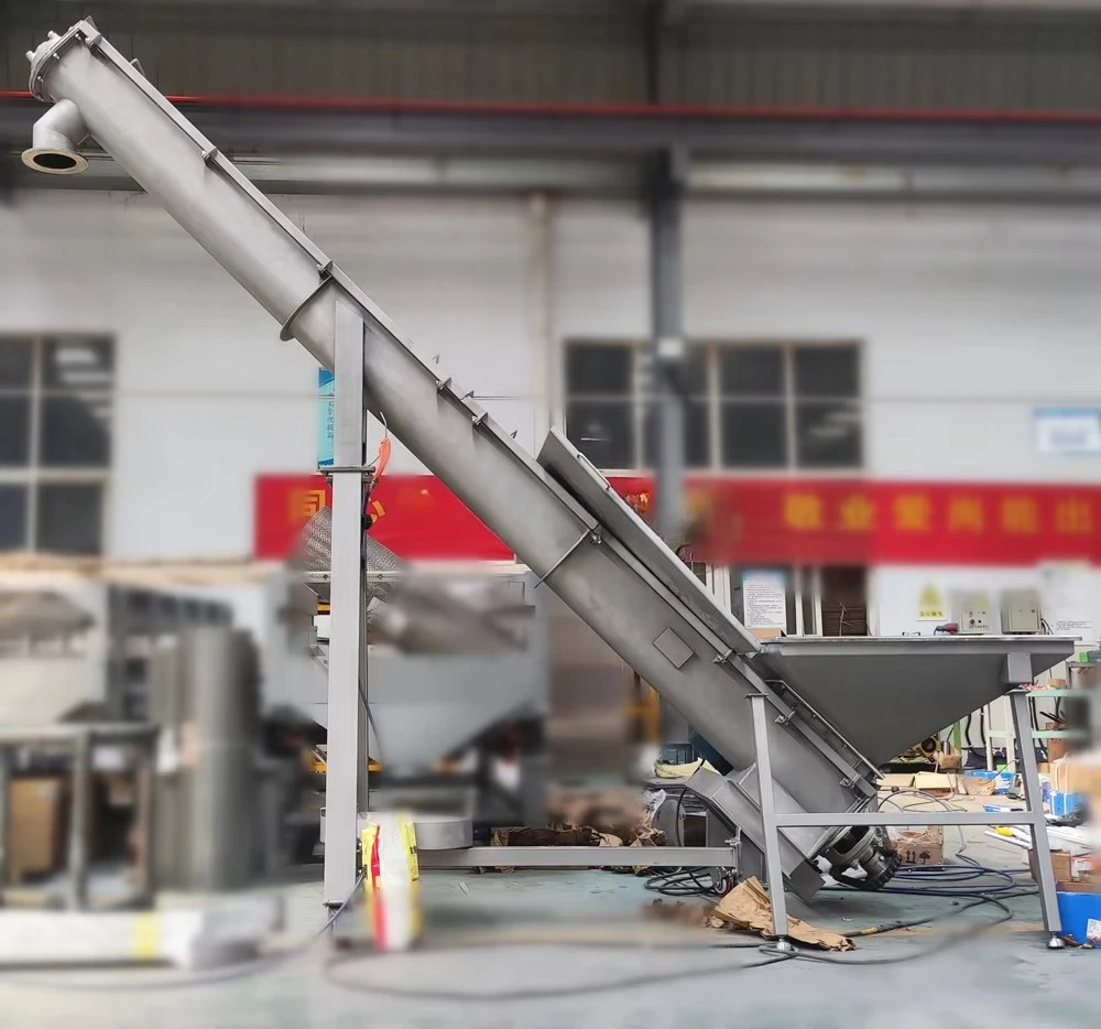 Movable Screw Conveyor Food Peanut Rapeseed Spiral Particle Conveyor Pipe Screw Auger Feeder With Hopper