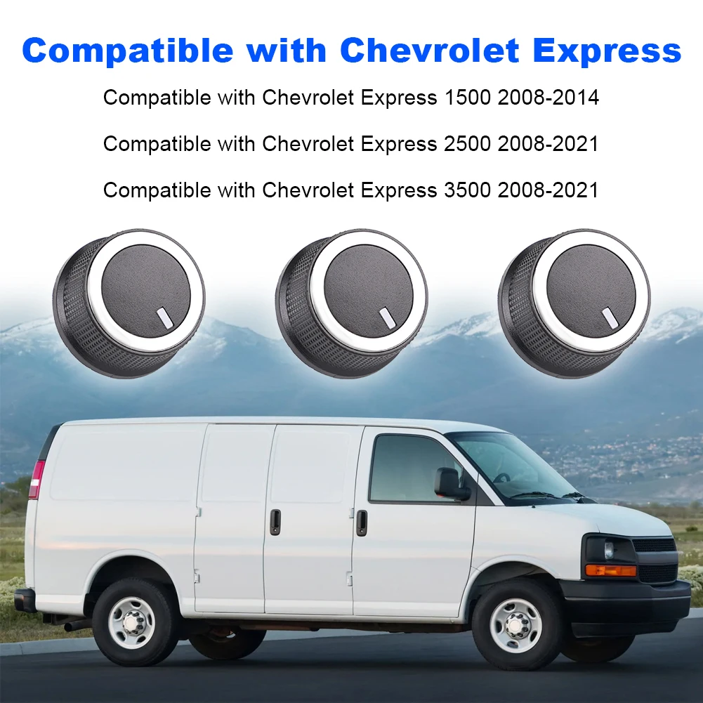 3PCS A/C Knob Heater OE Air Conditioner Climate Control Switch Knob For Chevrolet 2008-2017 Express Van Savana 84793085/84141127