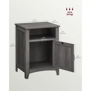 Colección LIRY - Mesita de noche estilo granja con puerta de granero, juego de 2, mesita de noche con almacenamiento, mesa auxiliar, mesita de noche, abierta 10 best sales Juego de 2 mesitas de noche - №5