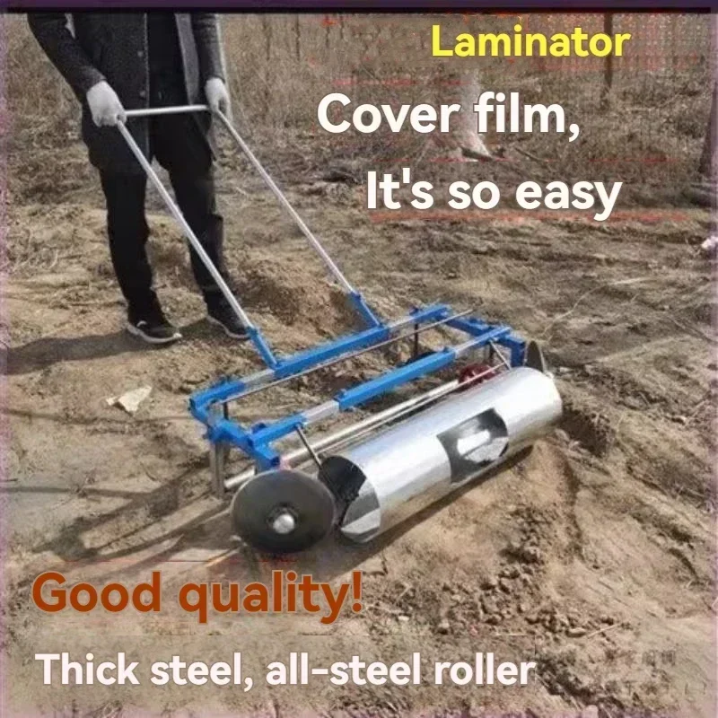 Manual miniature agricultural mulching machine, plastic film laying machine, roller-type mulching machine.
