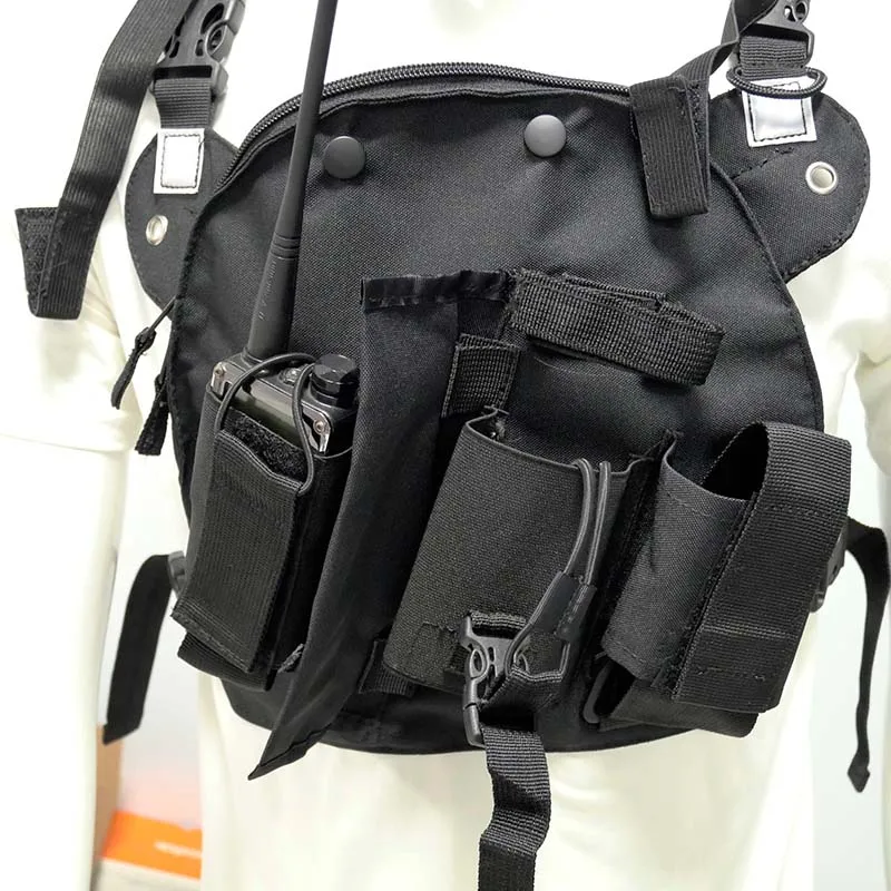 

New Tactical Chest Backpack Walkie Talkie Harness Front Bag Portable Radios Nylon Pouch Vest Rig Outdoor 2Way Radios Carry Pack