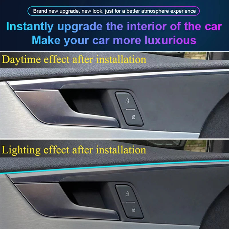 18 in 1 Newest Hidden Car LED Ambient Light Smoke Matt Black Acrylic Strip RGB Symphony Interior Decoration Atmosphere Light Kit