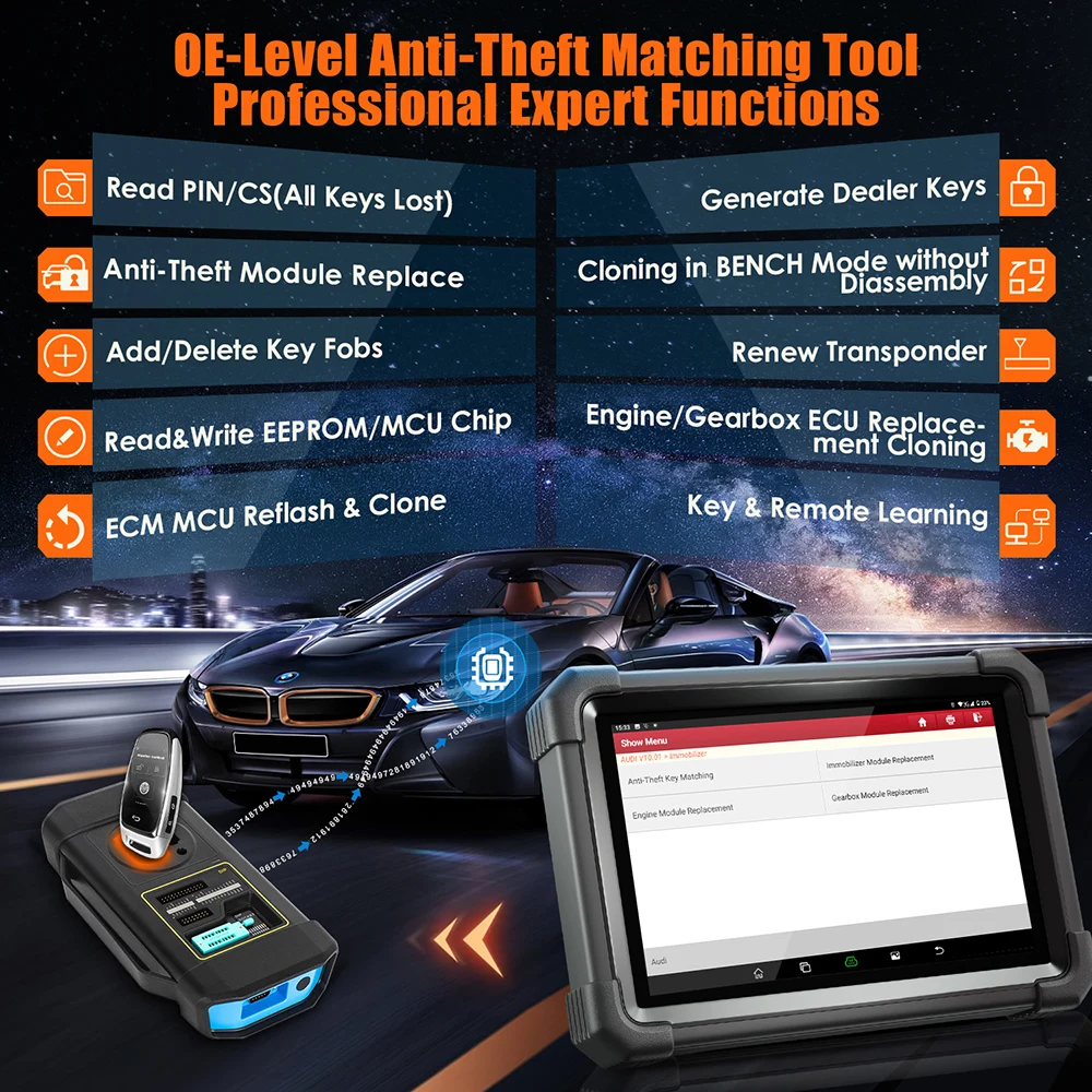 Picture 4: LAUNCH X431 IMMO PLUS Car Key Programmer With X-PROG3 Bi-directional Control OBD2 Scanner 39 Resets Auto Tools
