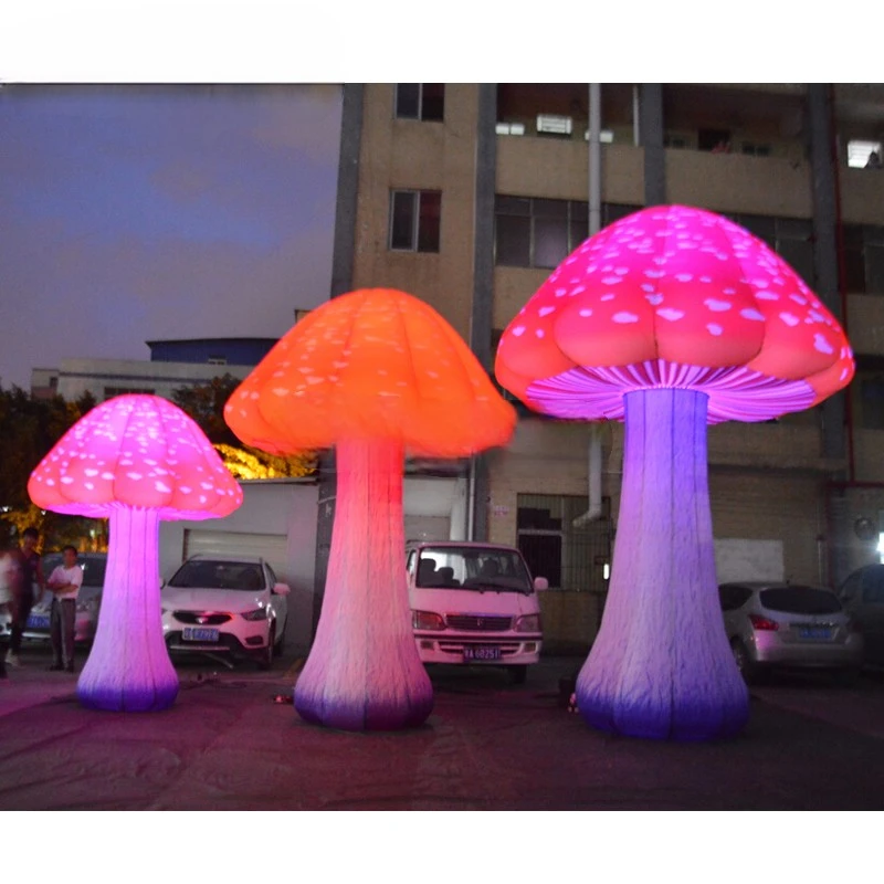 

Colored Inflatable 1m/2m/3m/4m/5mh Full Printing Mushroom Decorations For Theme Park, Event, Party, Stage