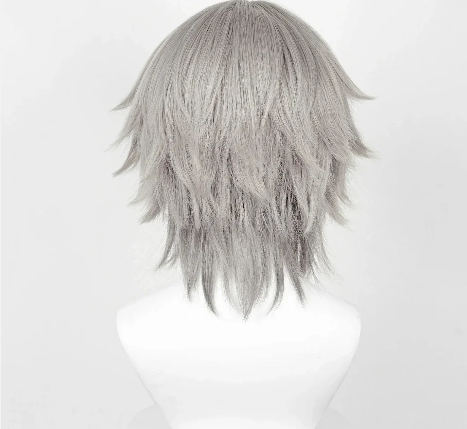 Game Honkai: Star Rail Trailblazer Caelus Stelle Cosplay Wigs with Bangs Synthetic Long Short Straight Gray Hair Wig for Party view 4