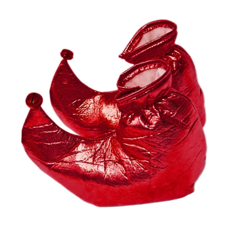 メタリックカラーのピエロの靴エルフ靴カバークリスマスハロウィンドレスアップ大人のピエロのオーバーシューズコスプレパーティー用