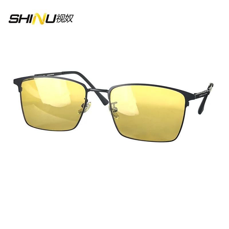 

SHINU Polarized Yellow Lens Glsses For Driving Night Vision Big Size Red Glasses Sleep Better Orange Lens Anti 99% Blue Light