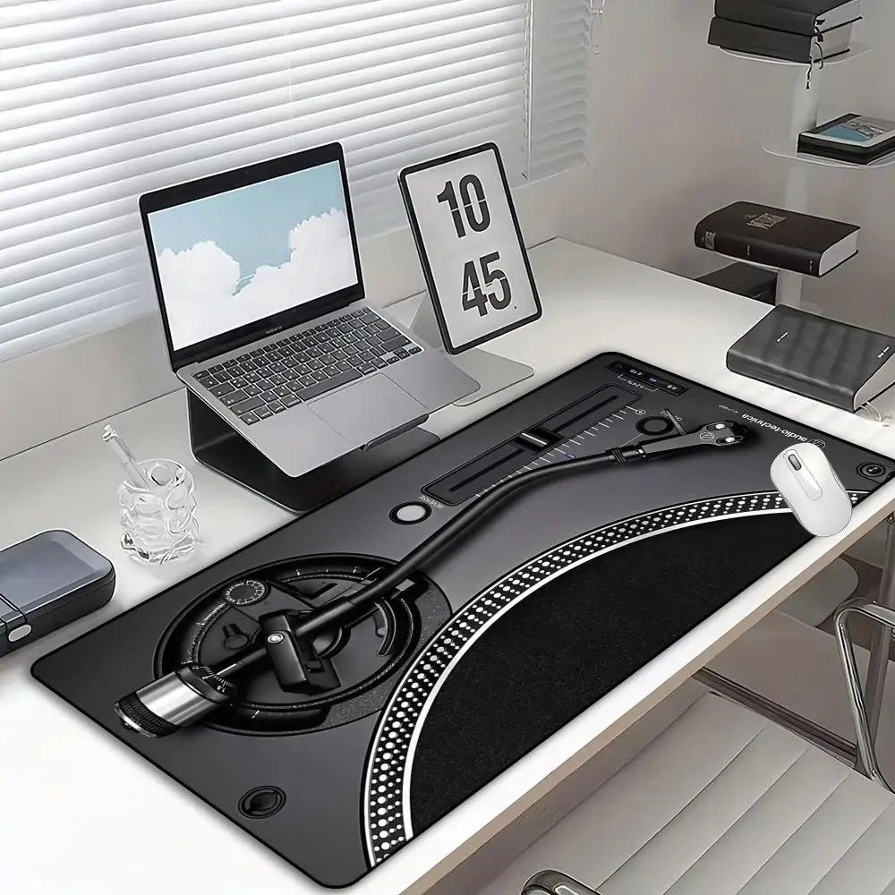 Vintage Turntable DJ Large Gaming Mouse Pad Non Slip  Keyboard Desk Mat Vinyl Record Player Print Desktop Office Table MousepadS