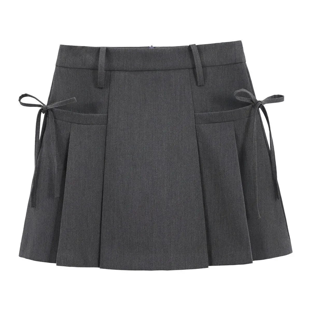 

2024 A-line Grey Skirt for Women with High Waist and Slimming Effect