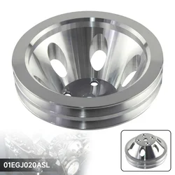 Silver Pulley Fit for Small Block Chevy Water Pump Long Pump Aluminum 2 Grooves LWP Small Block Chevy 350 383 400