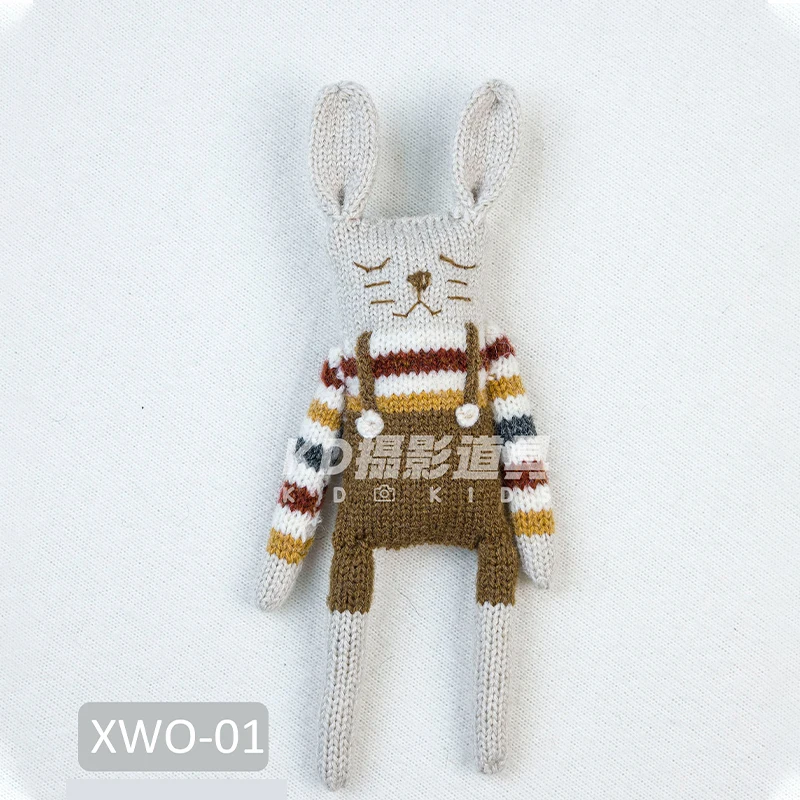 الدمى المصنوعة يدويا محبوك أرنب الوليد التصوير الدعائم لطيف دمية على شكل حيوان الطفل التصوير استوديو الملحقات