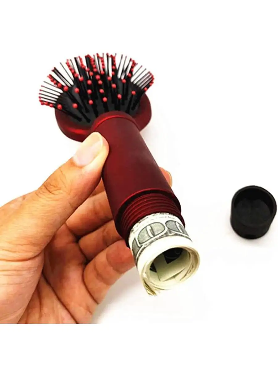 Pettine per capelli Secret Stash Hidden Safe Diversion Brush Key Safe Box Hiding Diamond Jewelry Storage coperchio rimovibile segreto discreto