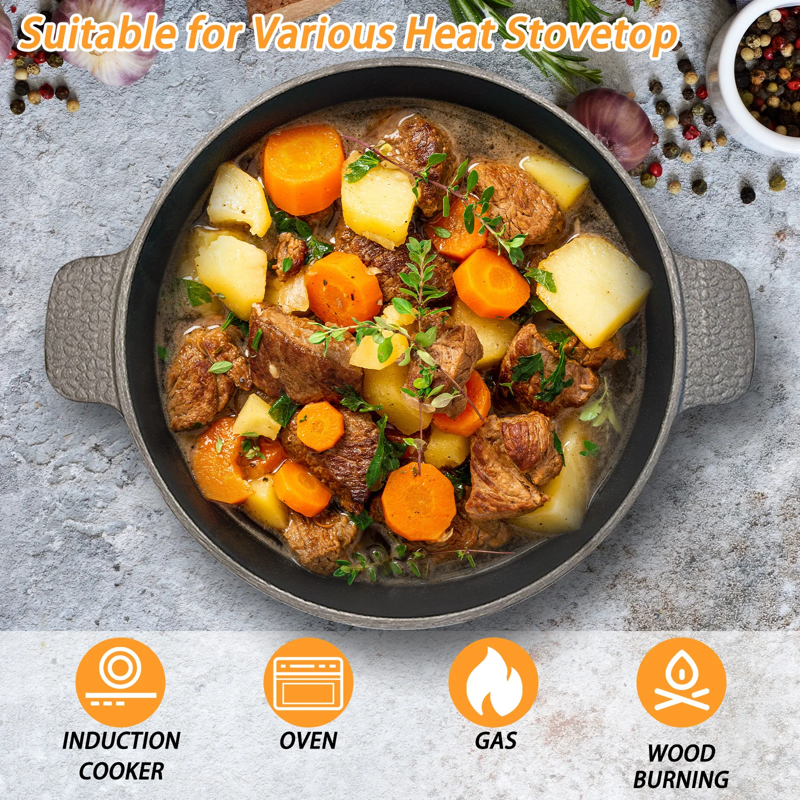 HANSMART 5.2Qt Lightweight Cas - Camping Cooking Dutch Oven recension och pris