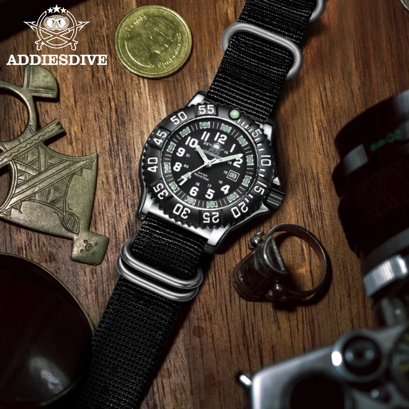 ADDIESDIVE Herrenuhr 50 m wasserdicht 316 Edelstahl leuchtende Outdoor-Sportuhr Reloj Hombre Quarzuhren