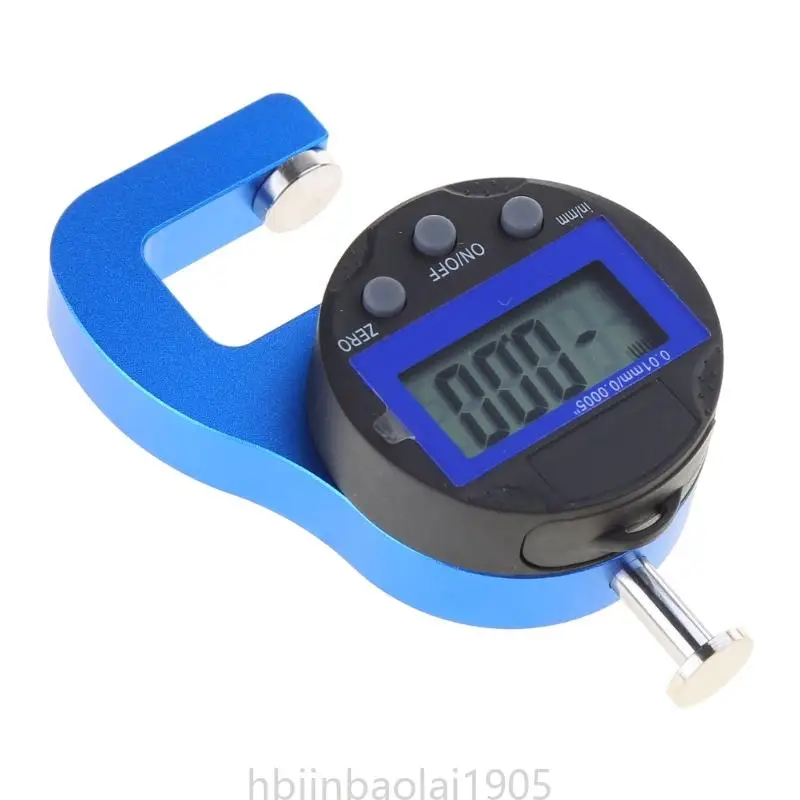 

E74E Percentage Thickness Meter Digital Thickness Gauge for Paper/Film/Leather/Wire 0-8mm/0.3'' Dial Electronic Micrometer