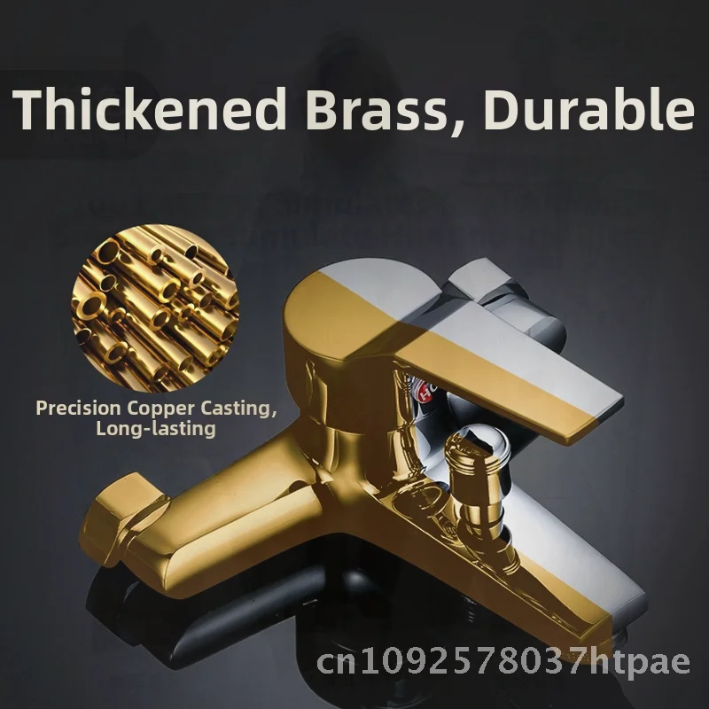 

Triple Shower Faucet Set All-Copper Hot And Cold Mixing Valve Floor-Standing Bathroom Tap with Ceramic Valve Core Modern