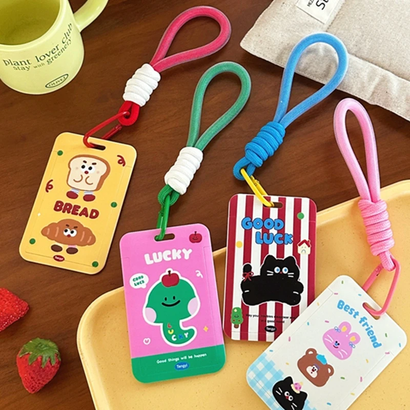 Kawaii Cartoon Animal Card Holder For Students Portable Public Transportation Documents Bank School ID Card Protection Cover