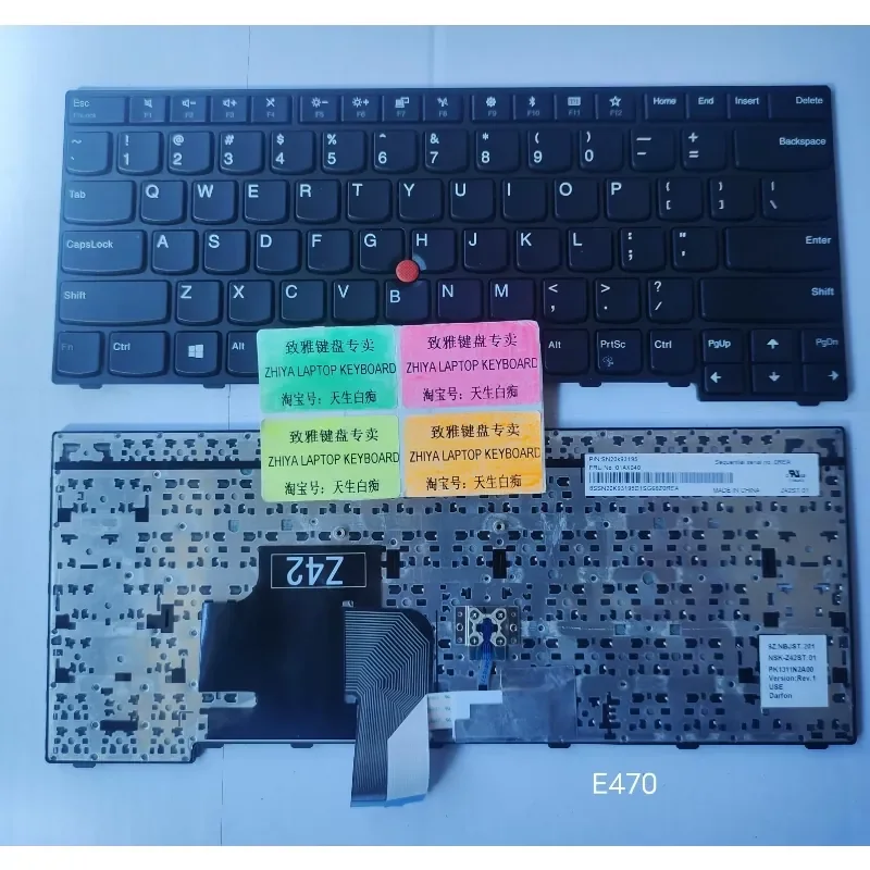 

New Keyboard for LENOVO E470 E470C E475 US Layout with Pointing Stick and English Language