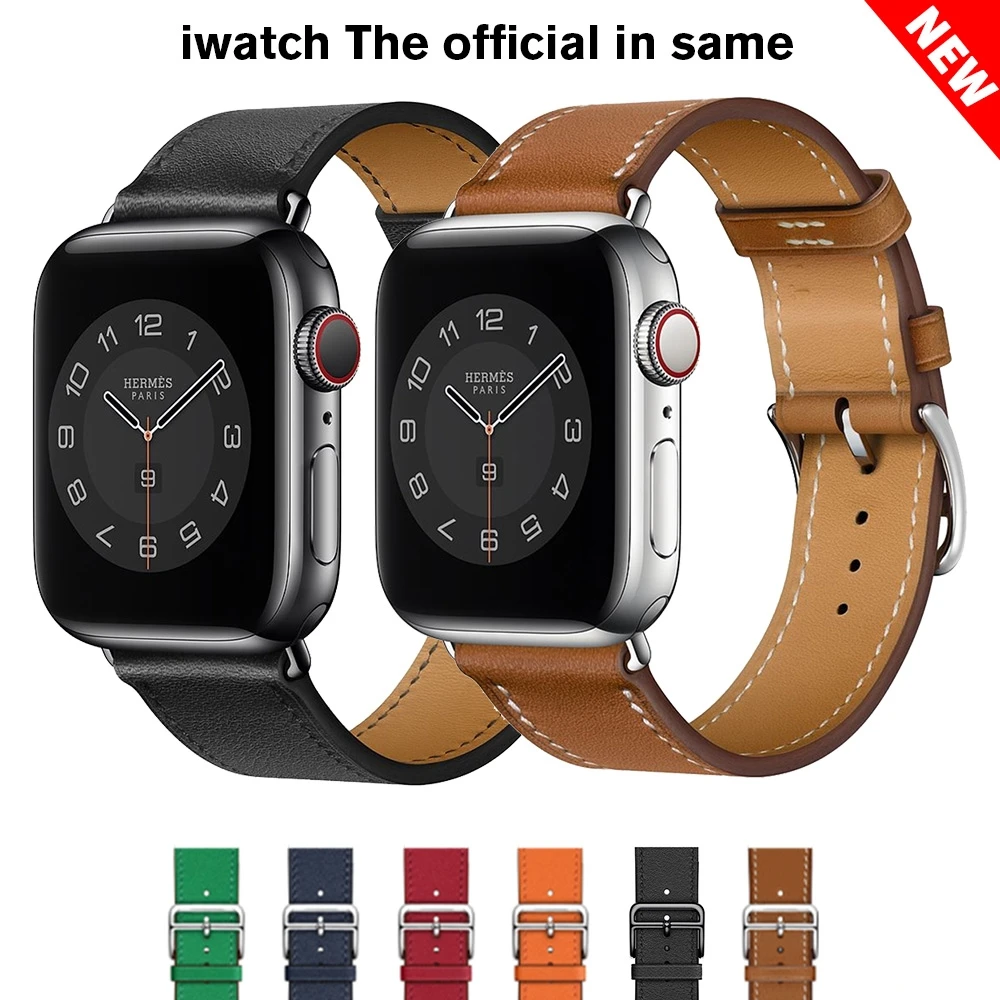 Herm è s leather strap for Apple Watch Band Ultra 49mm Series 8 7 6 5 4 3 2 1 SE 45mm 44mm 40mm Men Women Iwatch Dermis Bracelet