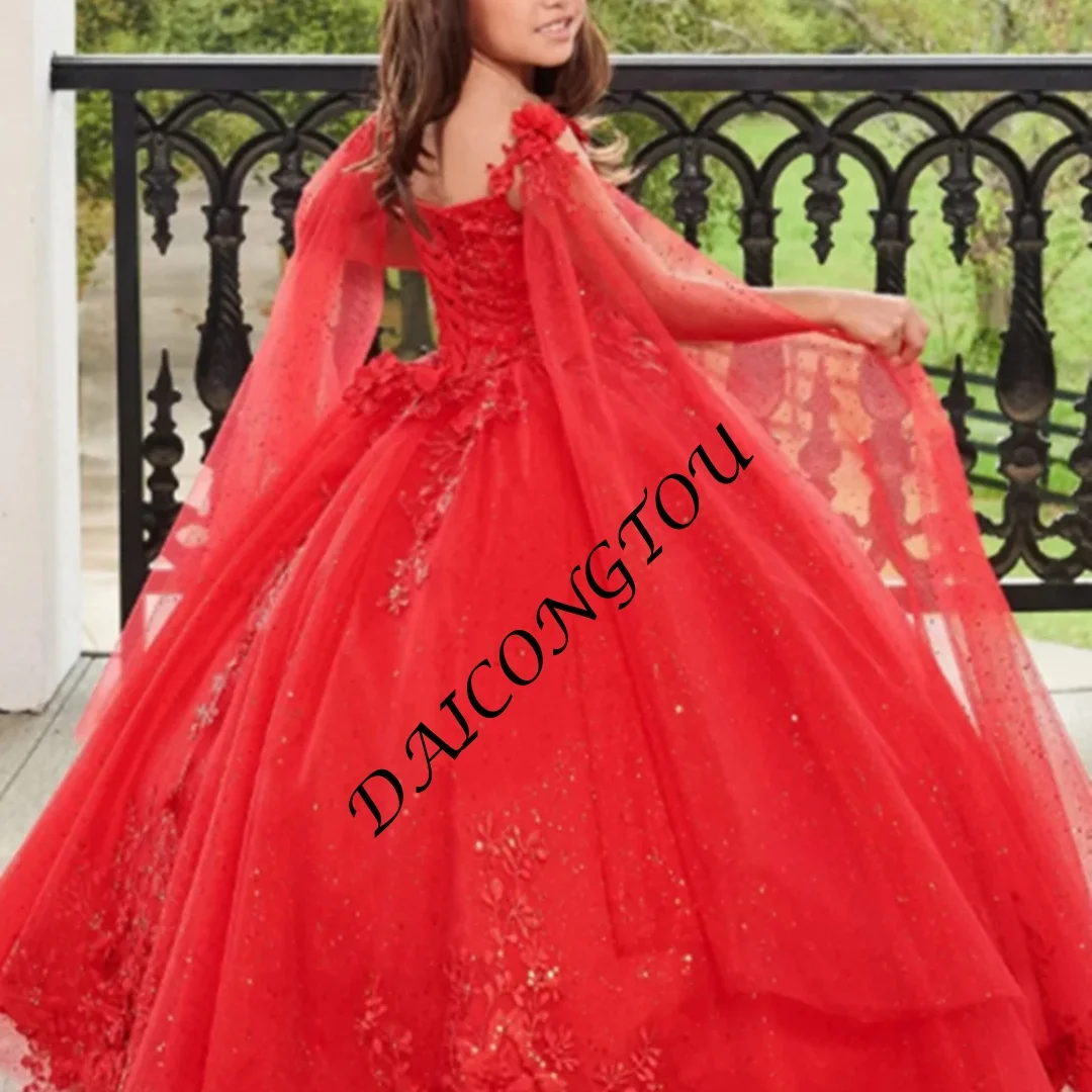 

CustomizedGreen Flower Girl Dress For Wedding Lace Applique Puffy Tulle Floor Length Princess Pageant Kids Birthday Party Ball G