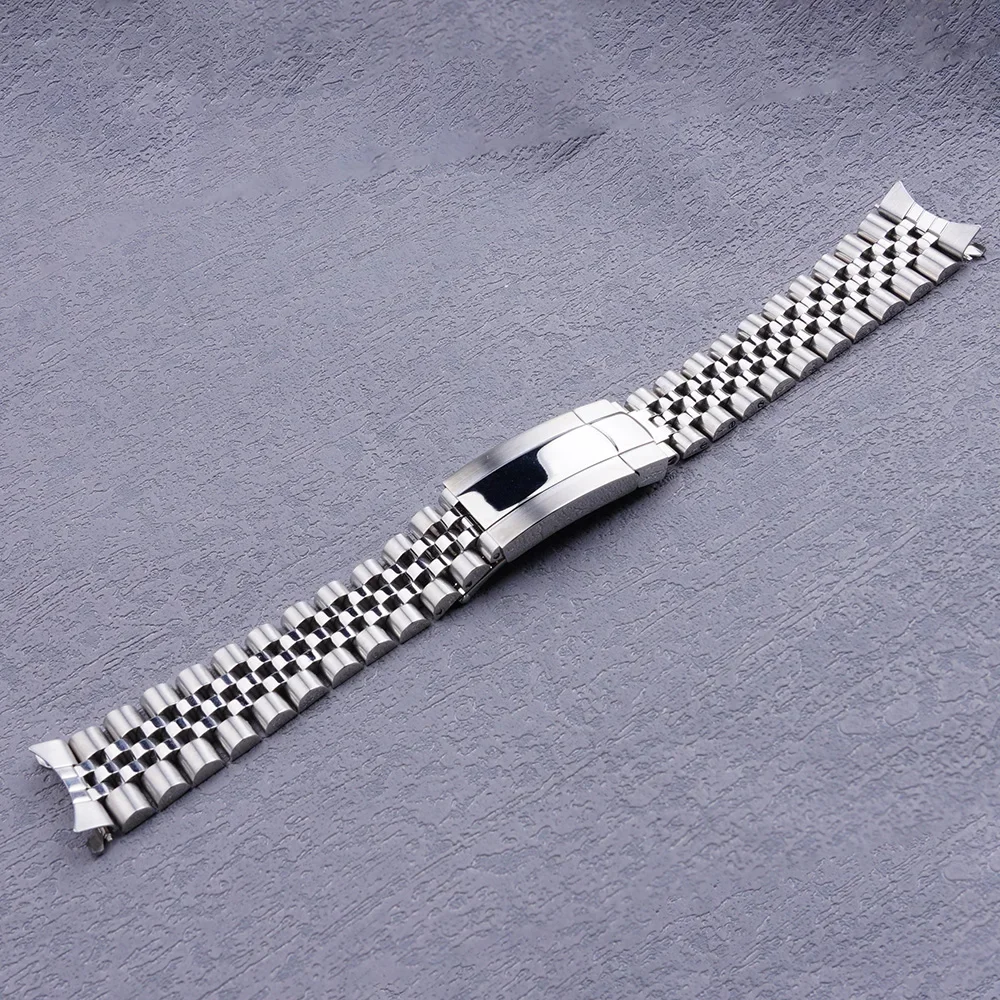 19mm Sliver Hollow Curved End Solid Screw Links Watch Band Jubilee strap For Seiko 5 SNXS73K1 SNXS75 SNXS77 SNXS79K1 SNX79J1