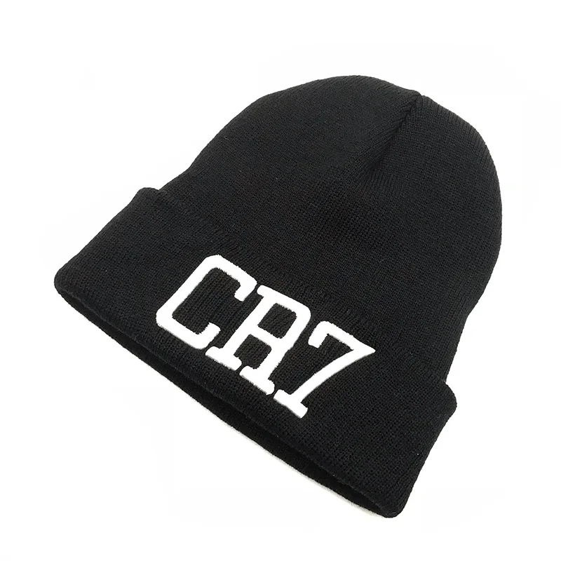 Cap Ronaldo CR7 Autumn Winter Solid Color Acrylic Fibers Hat Men\'s Warm Ear Protection Versatile Simple Knitted Hat Women