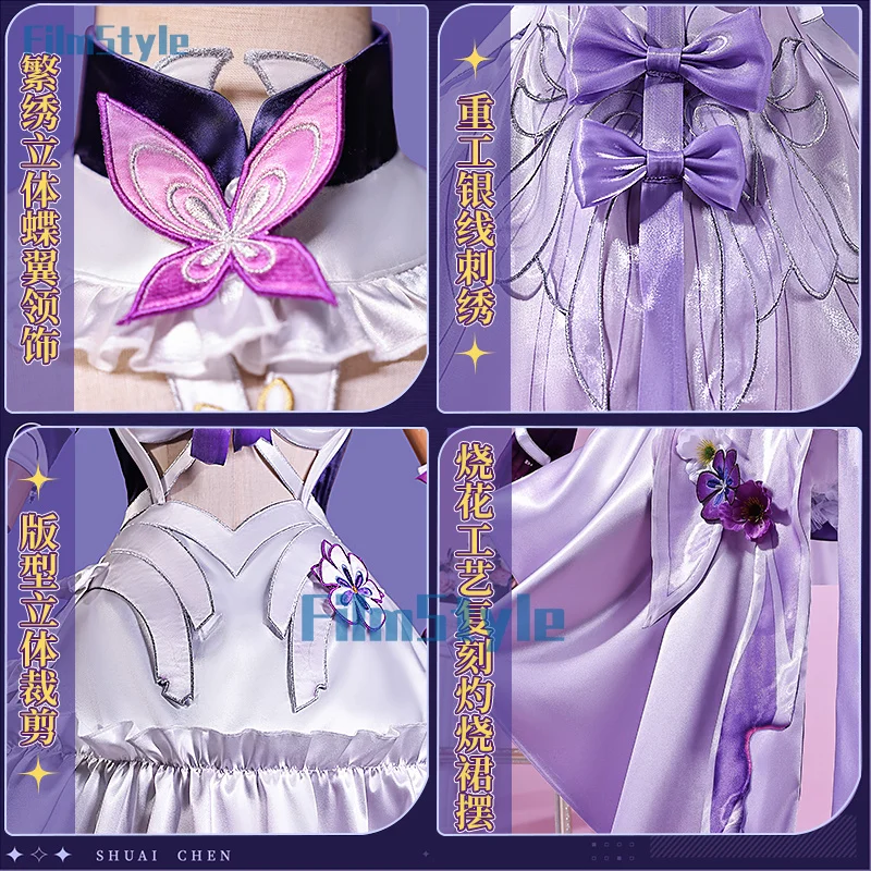 Honkai: Star Rail Castorice Game Suit Gorgeous Dress Uniform Cosplay Costume Halloween Carnival Party Outfit Women