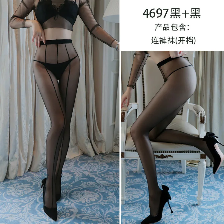 

Long Night Passion Lingerie Stockings Women's Sexy Pantyhose Open Crotch Passionate Beautiful Leg Stockings Footed Stockings 4697