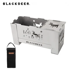 BLACKDEER Outdoor titanium Windproof Wood Stove Furnace Portable Picnic Stove Cooking Camping Burner Barbecue grill BBQ 1kg