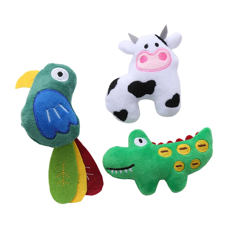 Crocodile Cow Parrot Shape Cat Toy Cute Plush Animal Toys with Catnip Interactive Play Pet Supplies Tease Cat Bite Resistant