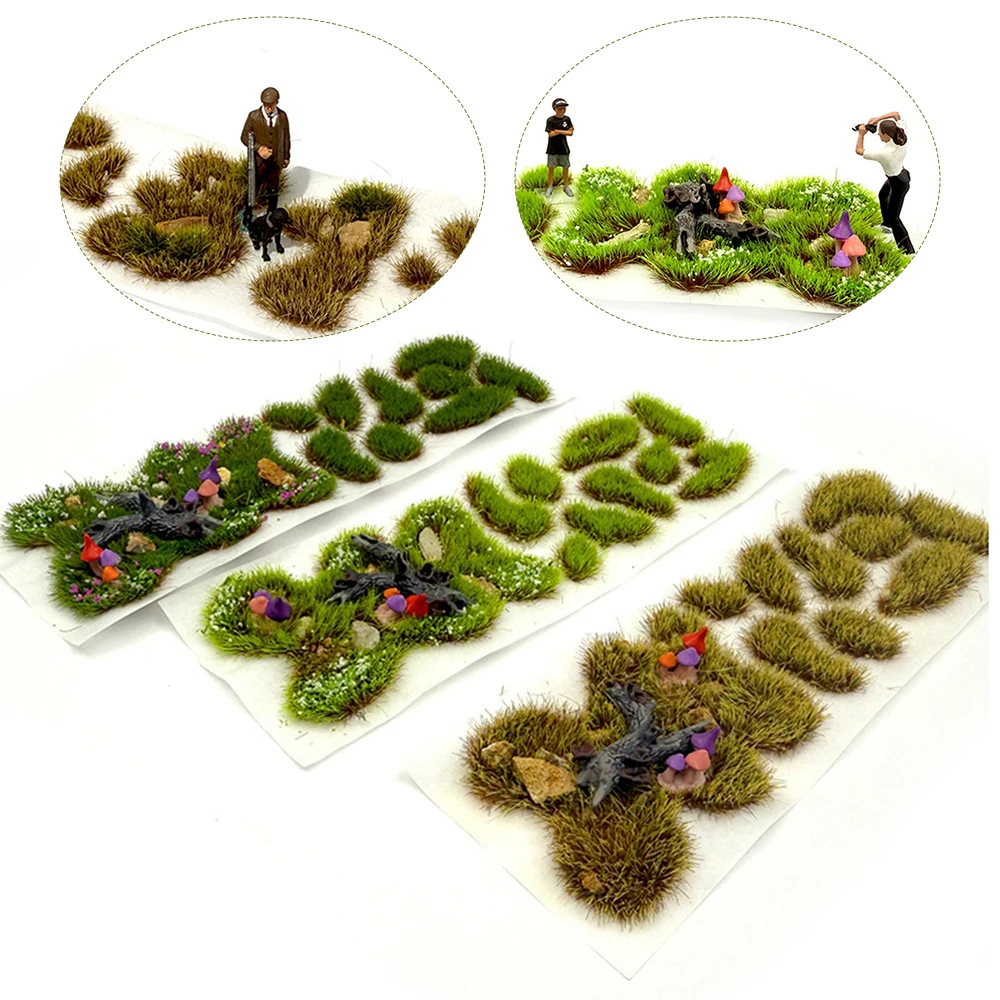 Multicolor Artificial Static Grass Tufts Model DIY Accessories For Micro Landscape Diorama Sand Table Photo Props Crafting