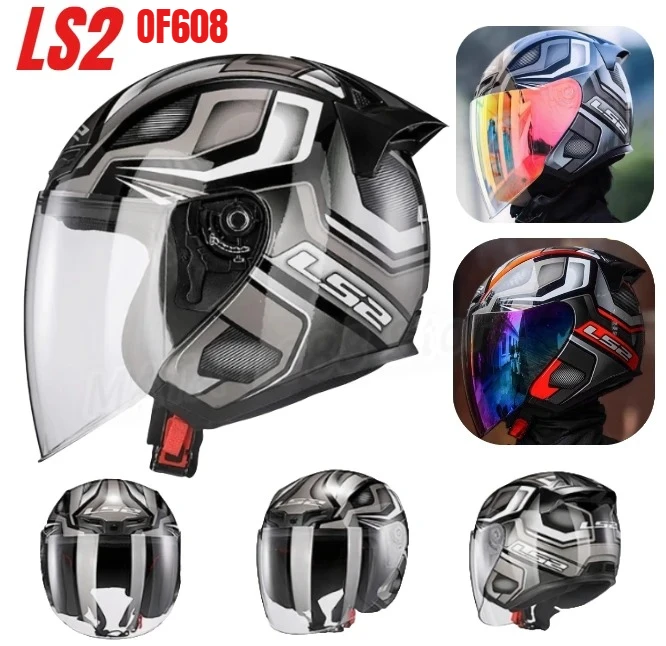 

Мотошлем LS2 OF608 Оригинальный летний мотоциклетный шлем для мужчин, открытый шлем 3/4, шлем для мотоциклистов, шлем-джет для скутеров, полушлем