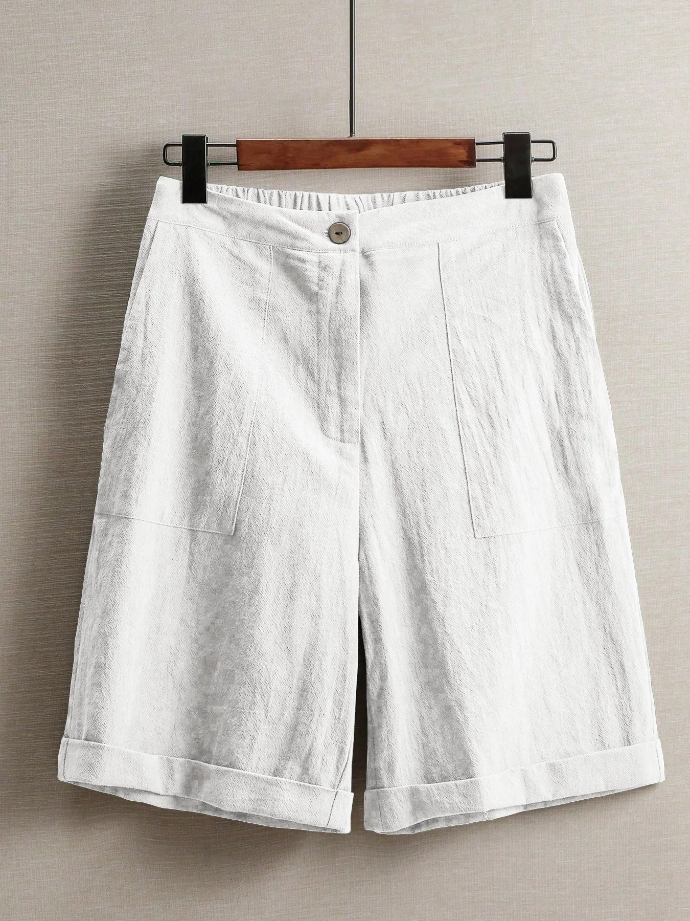 Summer women's thin five-point pants, wide-leg casual straight-leg high-waisted women's pants, fashionable outdoor sports pants