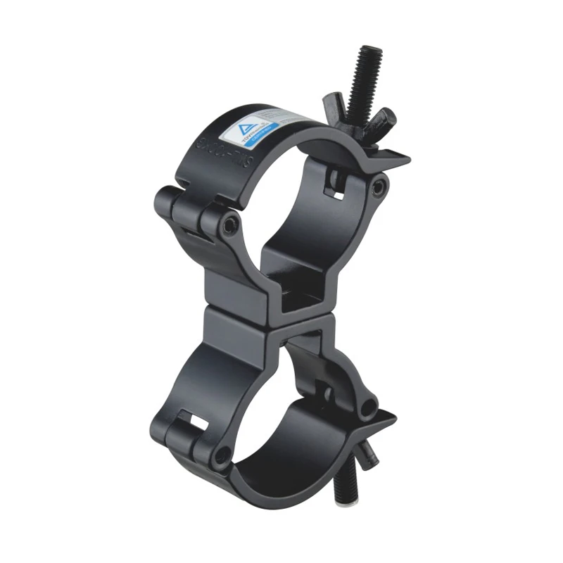 Double Swivel Clamp Quick Realease Locking Truss Rigging Clamp 360 Rotate Hook Aluminum Clamp Stage Light Hook Fits 50MM Tube