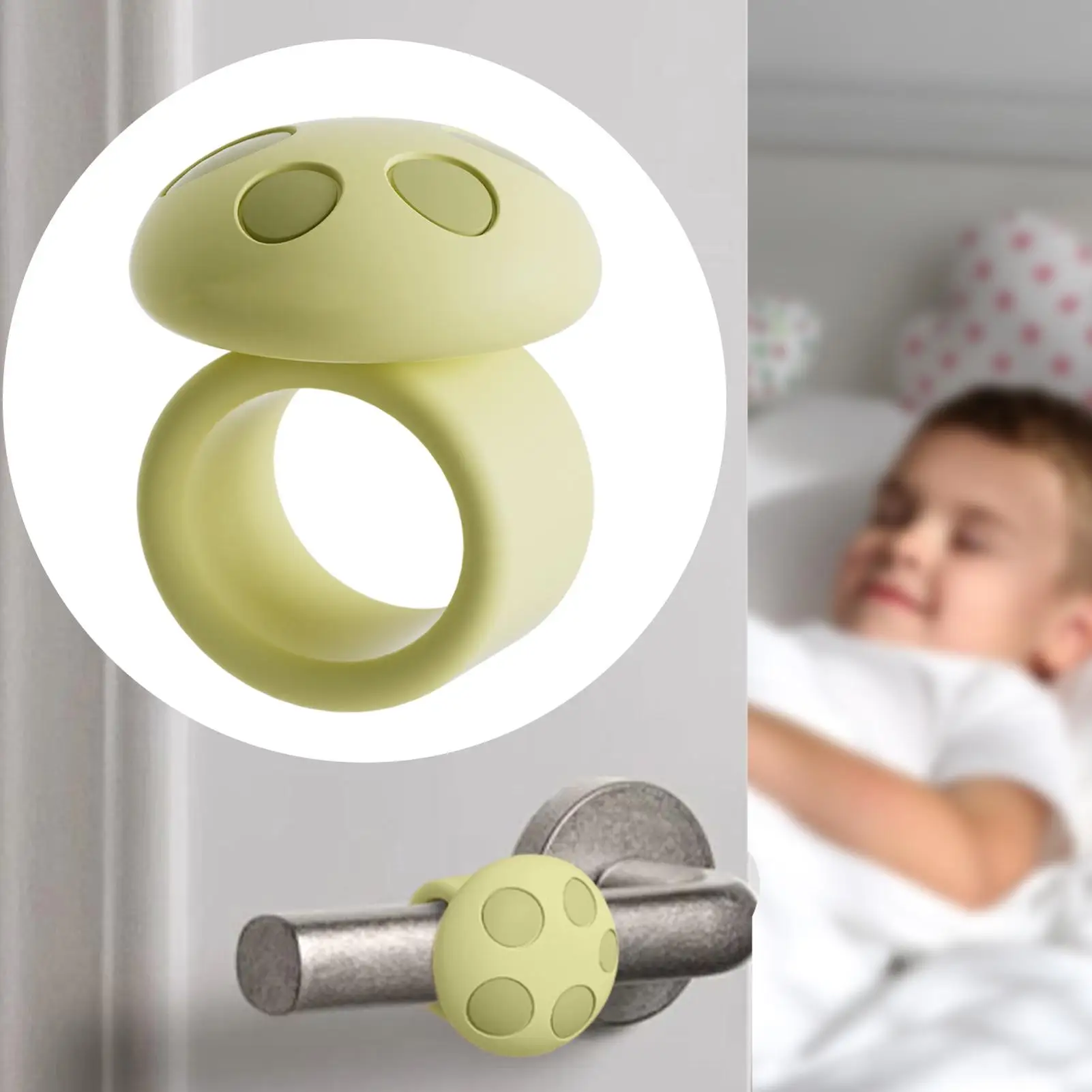 Handle Door Stopper Silicone Mute Handle Buffer Pad Non-Punch O-shaped Anti-Collision Protected Pad Wall Protector Accessories ﻿