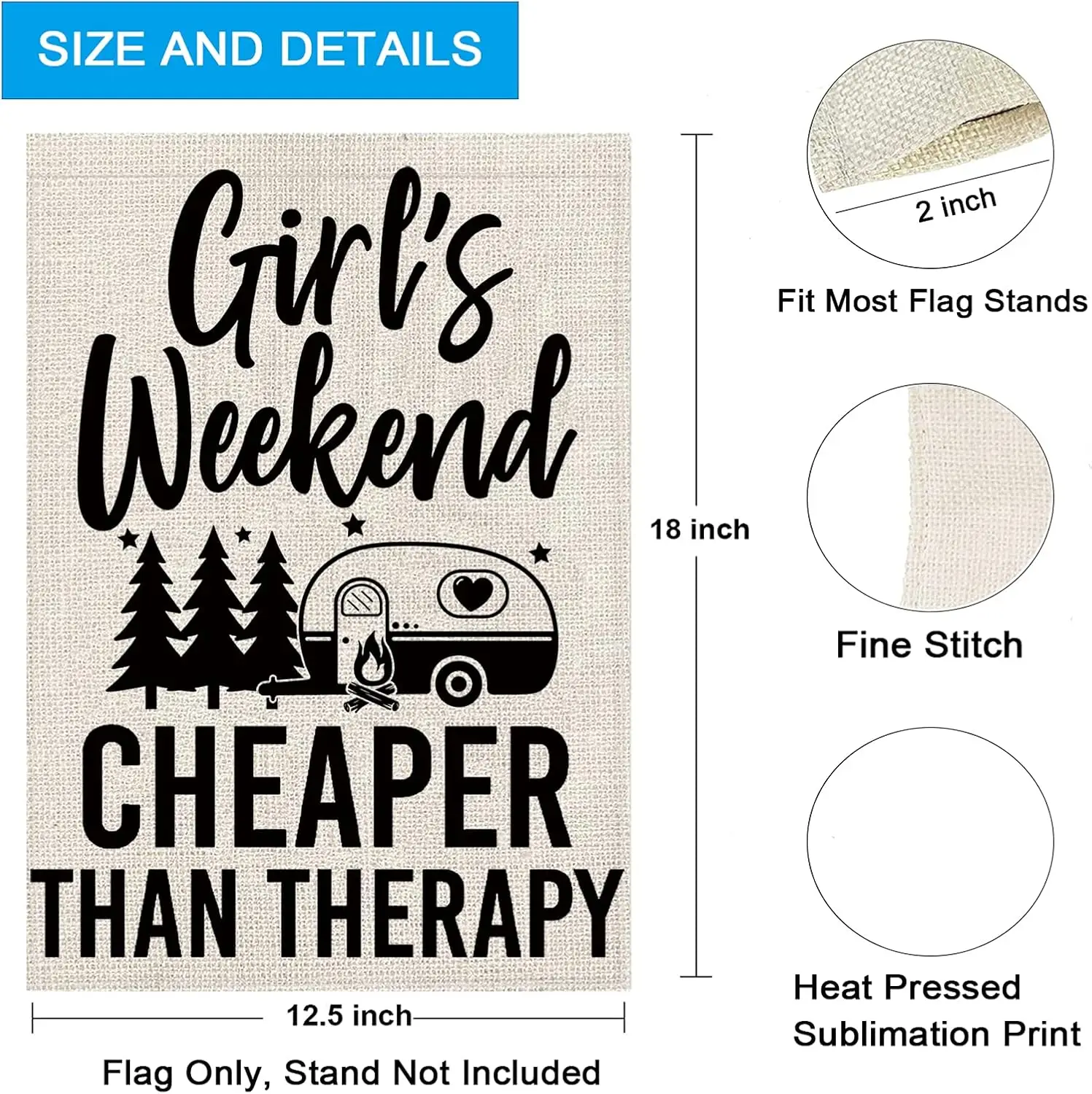 ZJXHPO Camping Gift Weekends Cheaper Than Therapy Garden Flag Getaway Gift Outdoor Flag RV Campsite Gift (GF-Weekend)