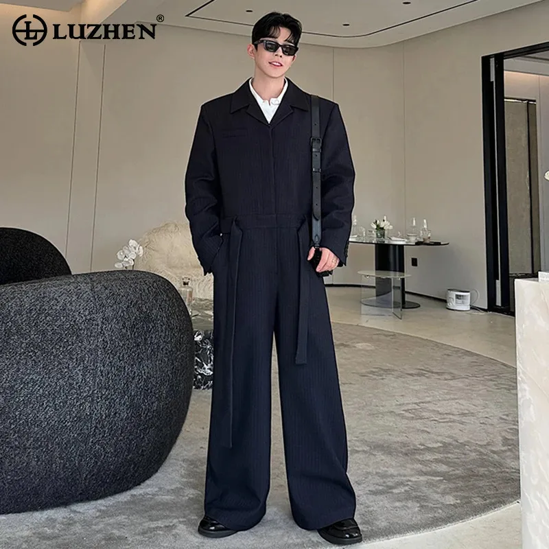 LUZHEN Personalized Stripe Jumpsuit Jacket Trendy Handsome Elegance Original Designer Autumn New High End Men's Clothing LZ8227