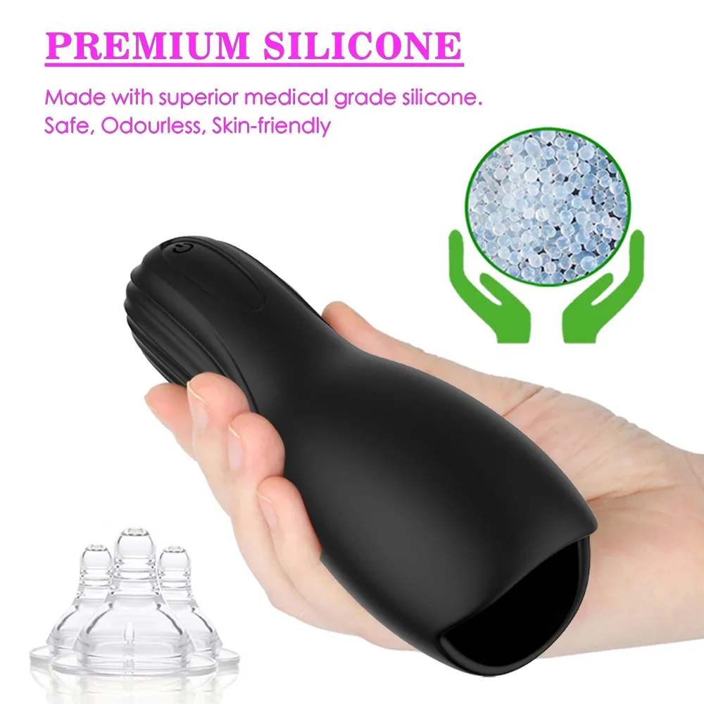 Male Glans Stimulate Massager 10 Modes Penis Delay Trainer Vibrator Rotate Masturbator Automatic Oral Climax Sex Sex Toy For Men