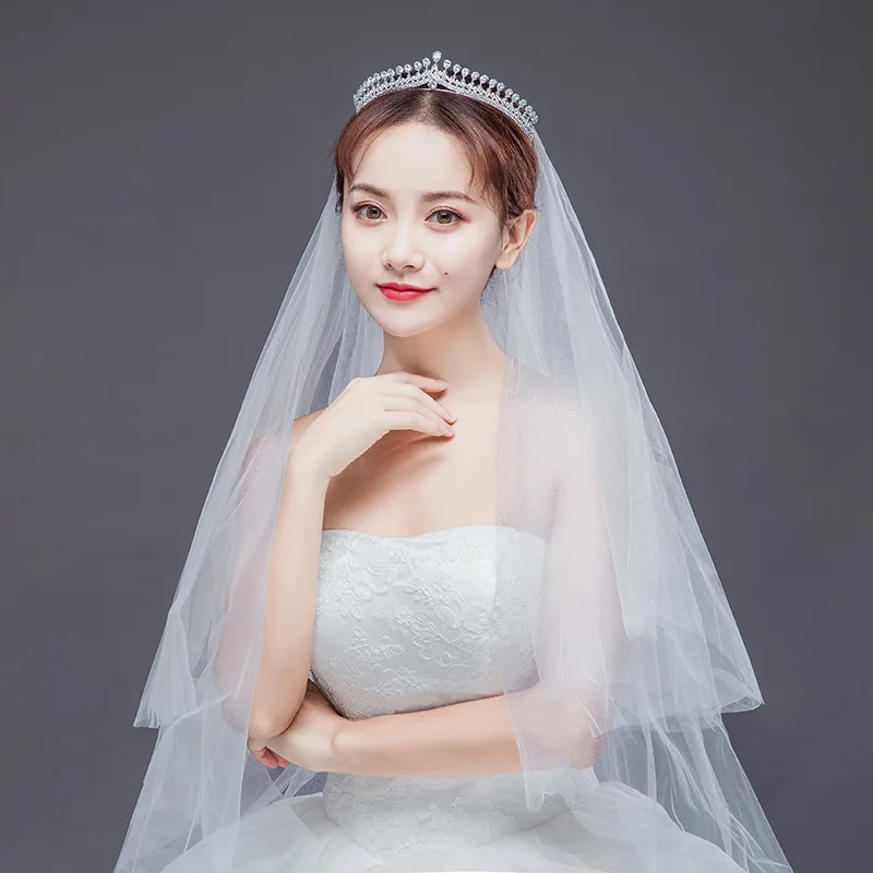 Wedding Tiara Silver Color Zircon Princess Crown Bridal Headpiece Rhinestone Women Dress Hair Jewelry Wedding Hair Accessories