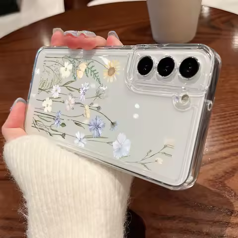 Little Flower Phone Case For Samsung Galaxy A17 A56 A16 A36 A26 A55 A15 A54 A53 5G S24 FE S25 Edge S23 S22 Ultra Plus Soft Cover
