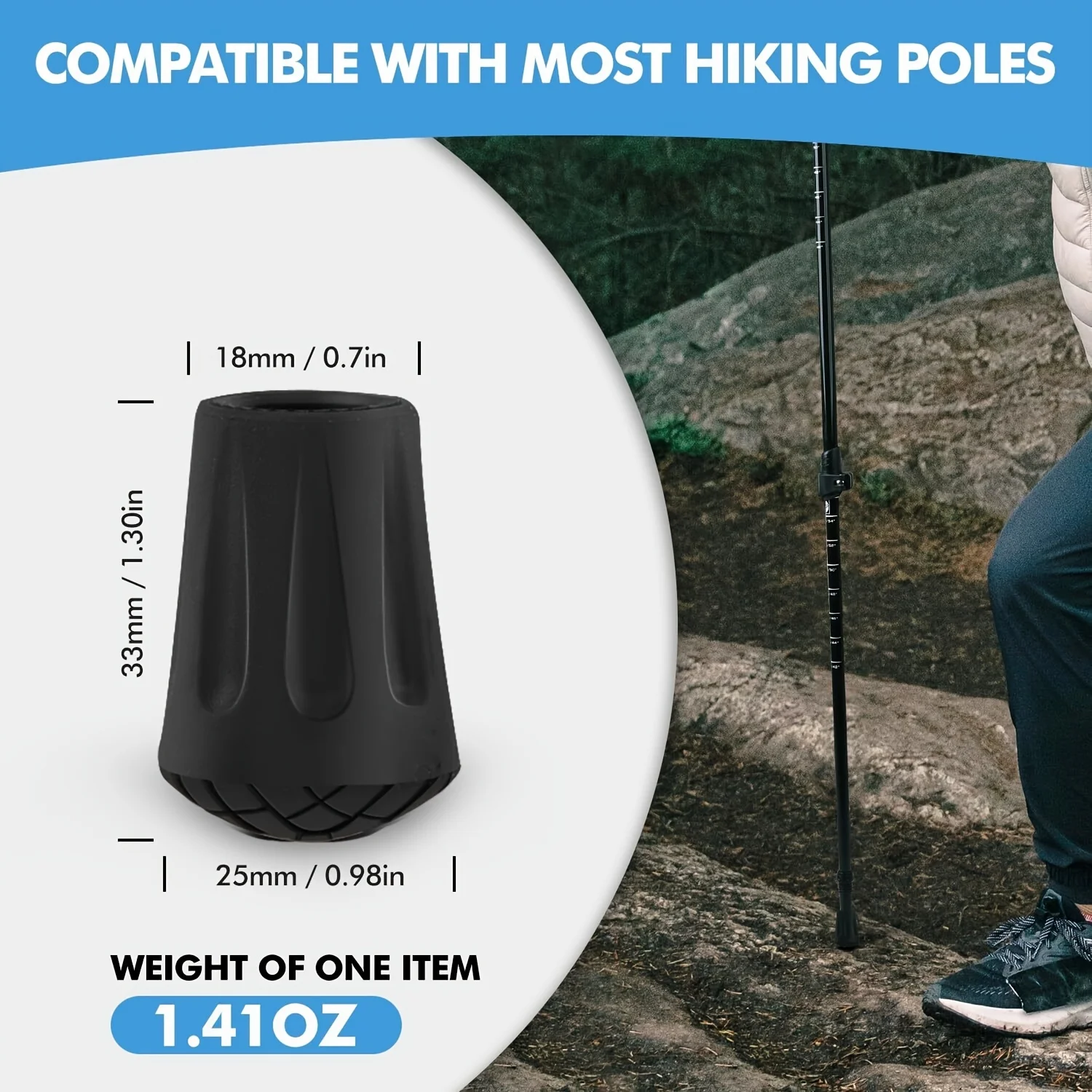 1-5 sztuk uniwersalne końcówki do kijków trekkingowych wymienne ochraniacze końcówki do lasek gumowe końcówki do lasek akcesoria do ochrony końcówek narciarskich