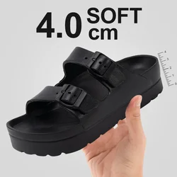 Summer Platform Sandals Women Thick-soled Comfortable Slippers Casual Flat Buckle Slides Eva Soft Sole Ladies Beach Footwear 42