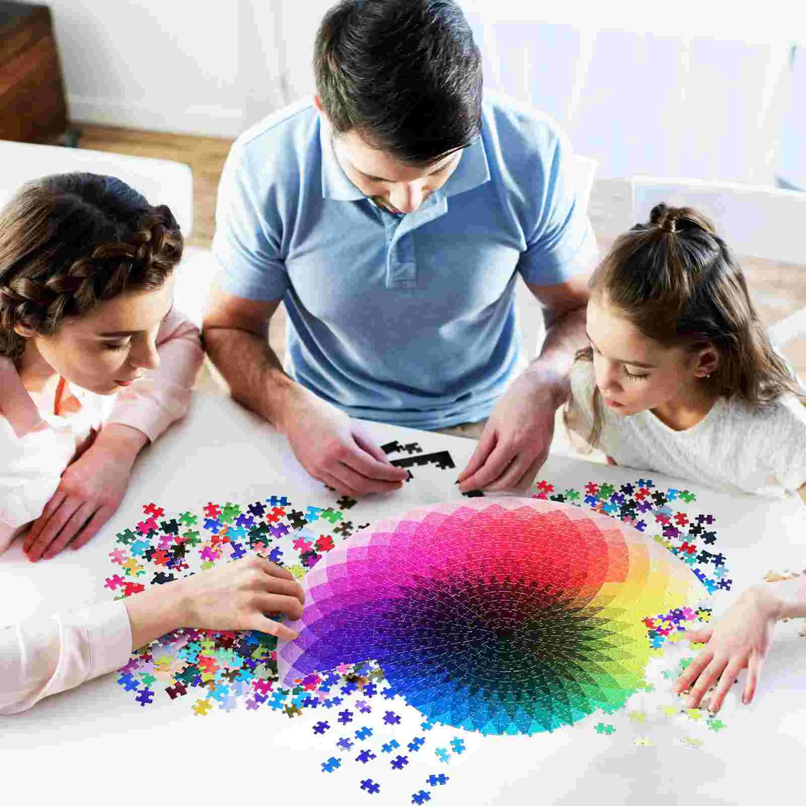 Rainbow Puzzle Adult Puzzles Jigsaw Color Changing Gradient Easy Plane Paper For Adults Child