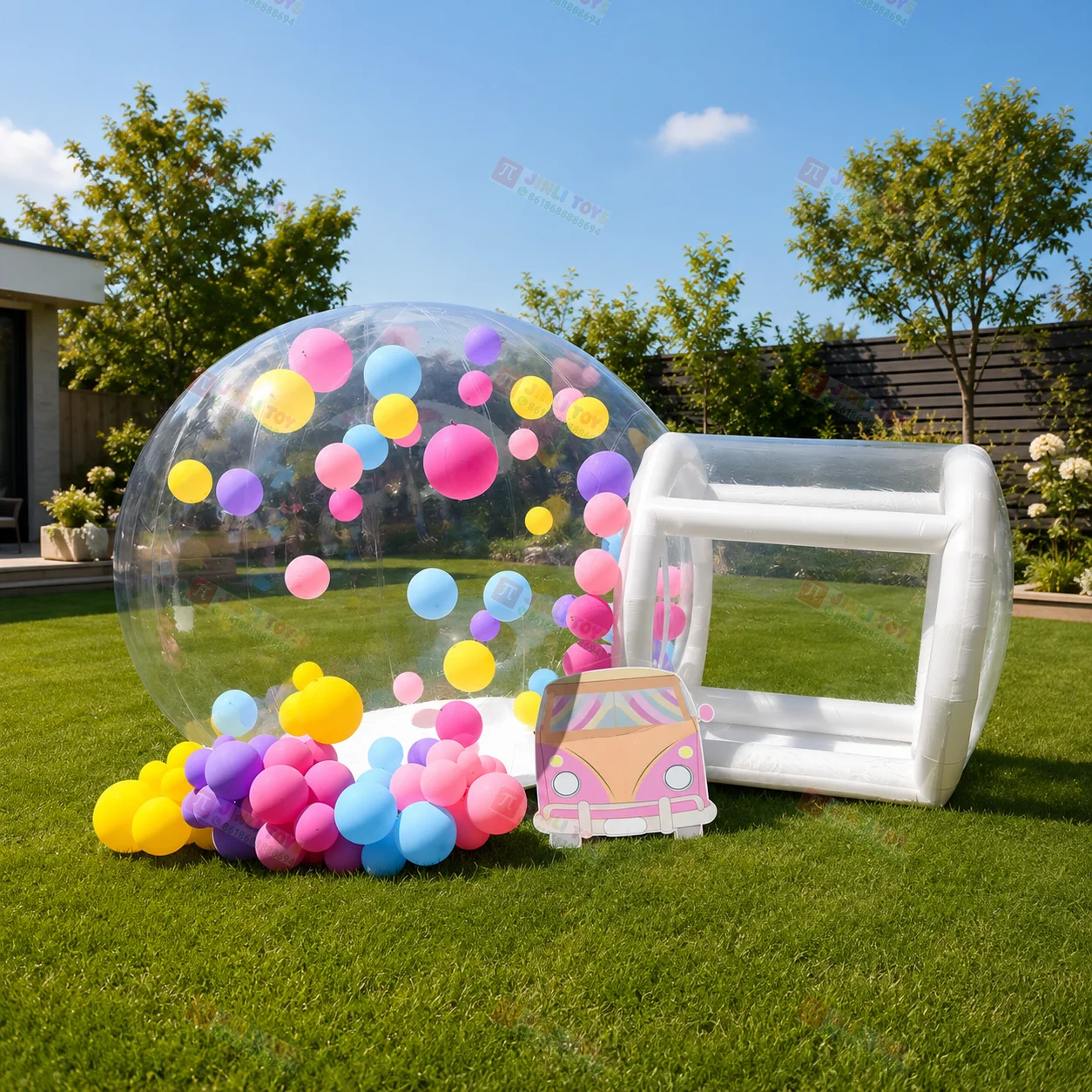 Inflatable Bubble Bouncy House for Kids – 0.66mm Thickened Material, Perfect for Outdoor Parties