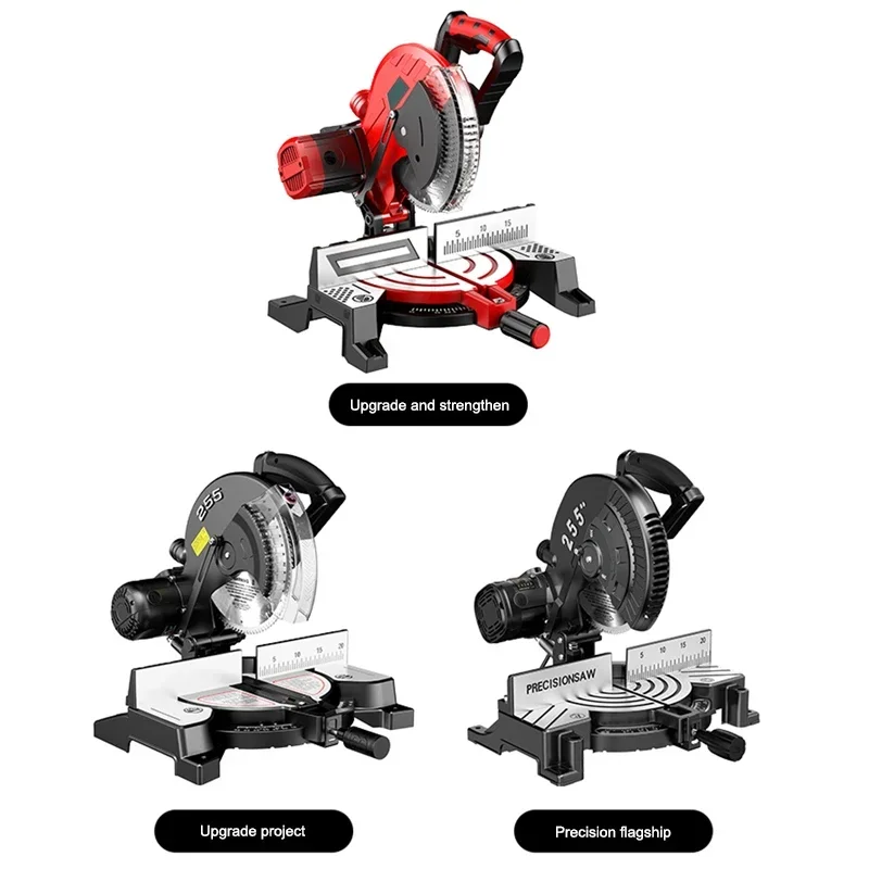 ترقية آلة المنشار الألومنيوم 10 بوصة عالية الدقة آلة قطع النجارة الألومنيوم 45 درجة زاوية ميتري المنشار #6
