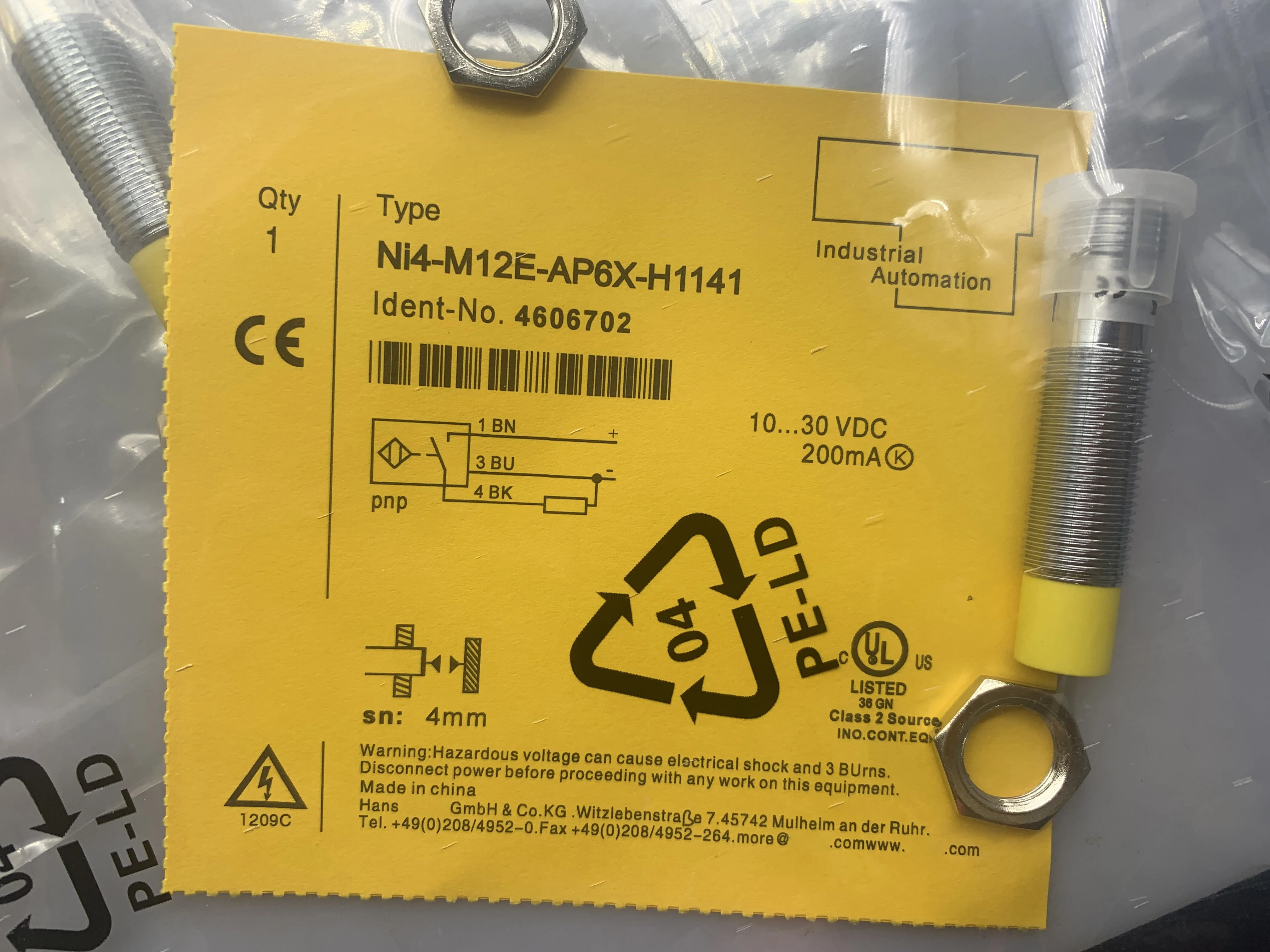 

New Proximity Switch Sensor in Stock NI4-M12E-OP6L High Quality Seller One-year Warranty