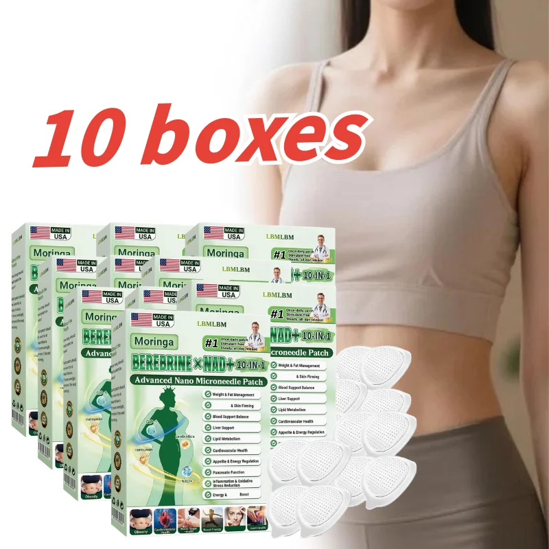 4pcs 10in1 Nano Microneedle Patches For Promote Intestinal Digestion Natural Slimming Patches With Long-lasting Fat Burning