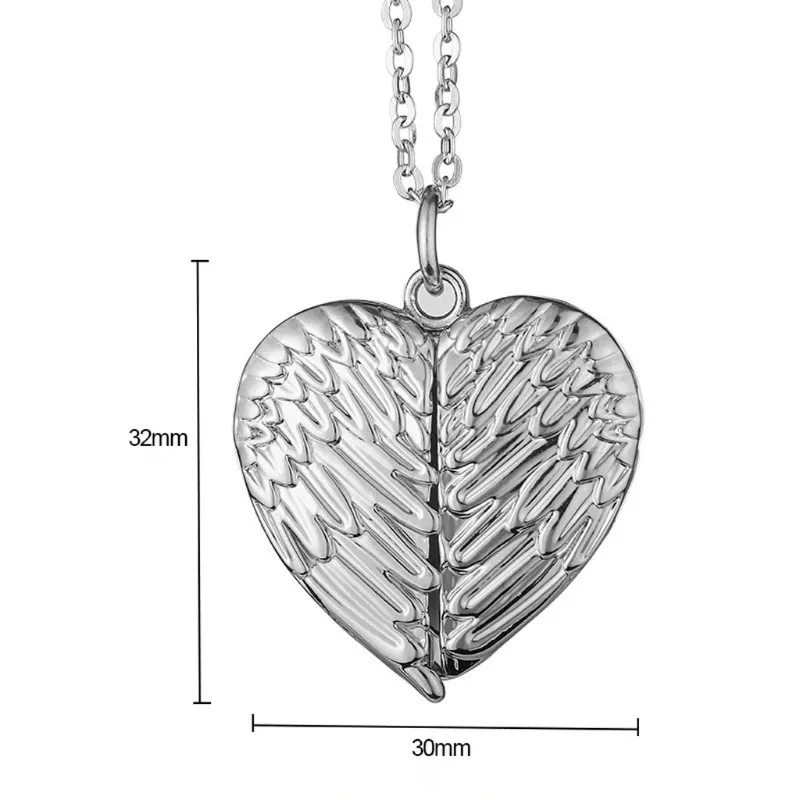 Sublimation Blank Angel Wing Pendant Metal Necklace Korean Style Jewelry Angle Wing Pendant for Christmas Gifts