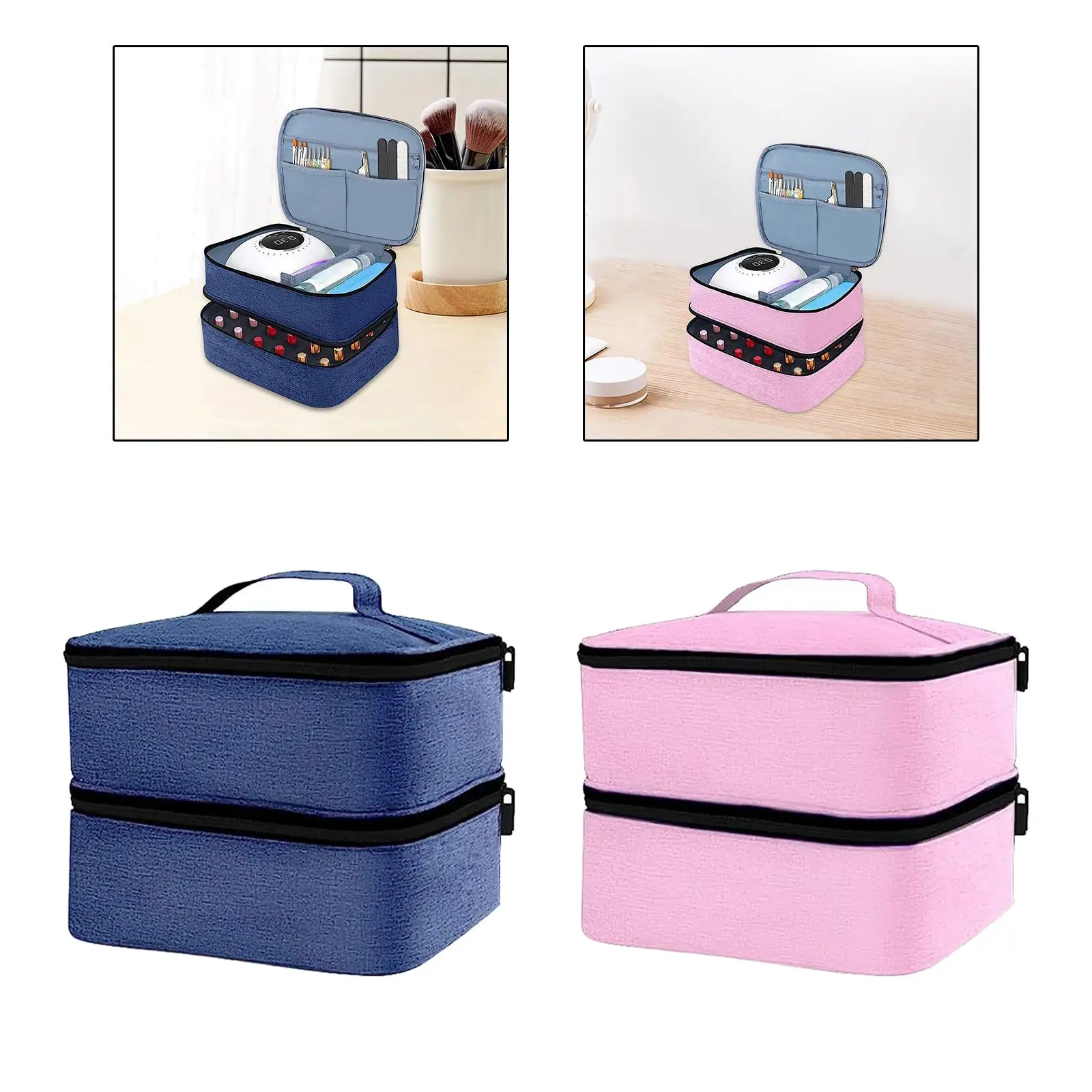 Nail Polish Storage Bag Nail Art Set Organizer Nail Polish Carrying Case Nail Dryer Case for Lipsticks Nail Lamp Manicure Tools